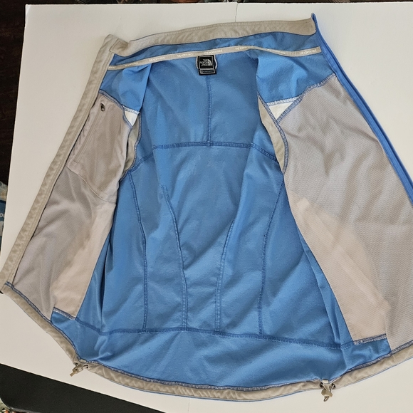 North Face Women's Medium Apex Flight Series Blue/White Full Zip Vest - Picture 9 of 11
